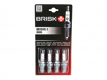 Свеча "BRISK" 2110-12 инж.16-ти клап. VESTA,XRAY (дв.21127,21129) DR15YC-1 (к-т 4шт) с резистором