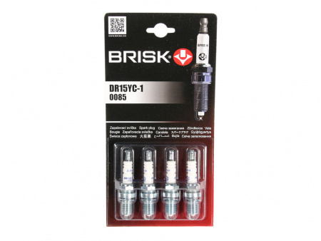 Свеча "BRISK" 2110-12 инж.16-ти клап. VESTA,XRAY (дв.21127,21129) DR15YC-1 (к-т 4шт) с резистором