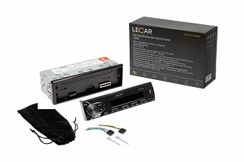 Автомагнитола "LECAR" LCR-2100G 1DIN сьемная панель, подсветка клавиш GREEN