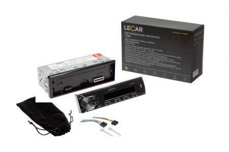 Автомагнитола "LECAR" LCR-2100G 1DIN сьемная панель, подсветка клавиш GREEN
