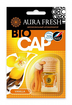 Ароматизатор подвесной с деревянной крышкой "AURA FRESH BIO CAP Vanilla" (Ваниль)