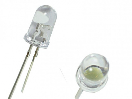 Лампа светодиод F5 (выводной светодиод) 3,5V белая 1LED "YADA"