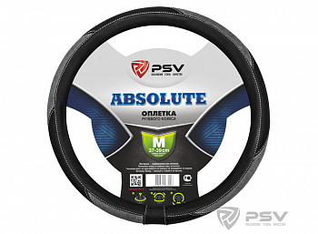 Оплетка руля "M" d37-39см "PSV" ABSOLUTE  кожа, серый