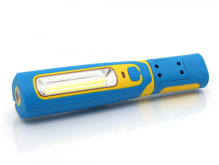 Фонарь ручной светодиодный инспекционный на аккум. Li-ion 3.7V 2200mA, COB (3W) + 1хLED, магнит, крючок