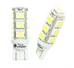 Лампа светодиод Т10 (12-5 габариты б/цок.) W5W 12V белая 13SMD (size 5050) "YADA"