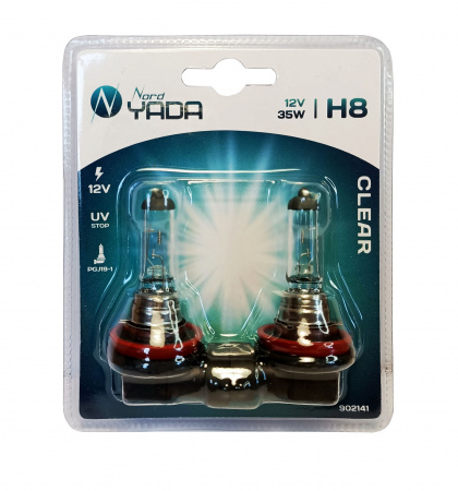 Лампа галоген H8 12/55W к-т 2шт "YADA" блистер
