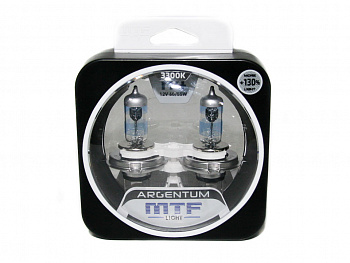 Лампа галоген H4  12/60/55W P43t к-т 2шт "MTF" Argentum +130% (Корея)