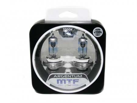 Лампа галоген H4  12/60/55W P43t к-т 2шт "MTF" Argentum +130% (Корея)