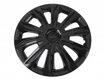 Колпаки декоративные 16" (к-т 4шт) "PROFI" черный глянец