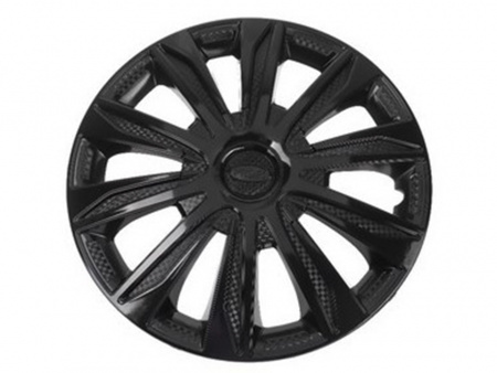 Колпаки декоративные 16" (к-т 4шт) "PROFI" черный глянец