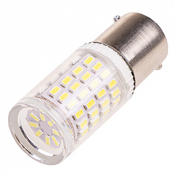 Лампа светодиод S25 (12-21) P21W 12V 80SMD диода BA15s 1-конт Белая SKYWAY Противотуманные, стопы, з