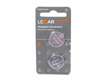 Батарейка CR2032 3V (для брелока сигнализации) литиевая (2шт) LECAR