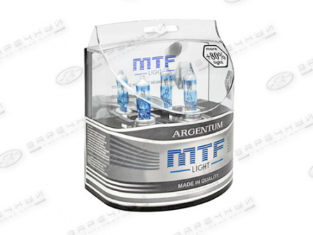 Лампа галоген H7 12/55W к-т 2шт "MTF" Argentum +80% (Корея)