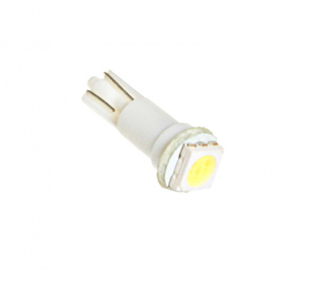Лампа светодиод T5 (12-1,2 б/цок.панель приборов) W1,2W 12V белая 1SMD "YADA"
