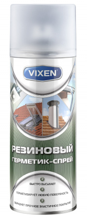 Герметик-спрей (520 мл) резиновый прозрачный эластичный "VIXEN" аэрозоль