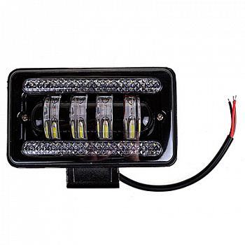 Фара светодиодная OFF ROAD 170*110мм прямоугольная 12V/24V 40W 6000К SKYWAY 4 диода Дальний свет