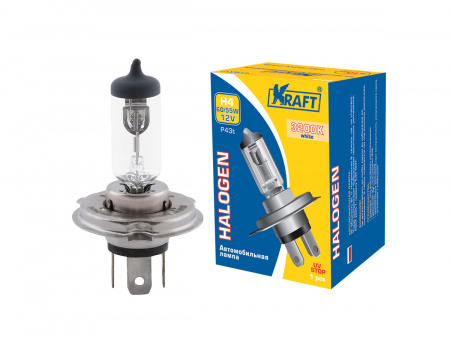 Лампа галоген H4  12/60/55W P43t "KRAFT"