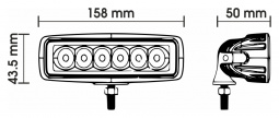 Фара доп. светодиодная "Вымпел" WL-118BF прямоугольная 18Вт ближн.света 6LED 10-30В