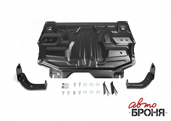 Защита картера VW Polo Sedan (10-), Skoda Rapid, Fabia, Audi A1 (13-) с креп."АвтоБРОНЯ"