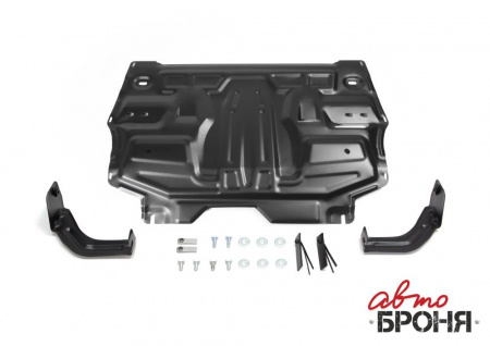 Защита картера VW Polo Sedan (10-), Skoda Rapid, Fabia, Audi A1 (13-) с креп."АвтоБРОНЯ"