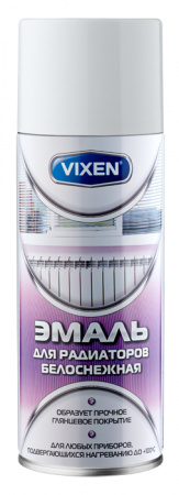 Краска для радиаторов аэрозоль "VIXEN" (520 мл) алкидная белоснежная