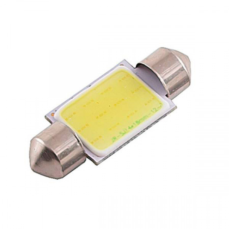 Лампа светодиод Т11 (12-5-2-х цок.салон.,ном.знака) C5W 12V 6W 1 COB диод 1-конт 36мм Белая SKYWAY С