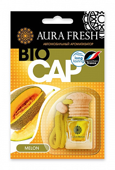 Ароматизатор подвесной с деревянной крышкой "AURA FRESH BIO CAP Melon" (Дыня)