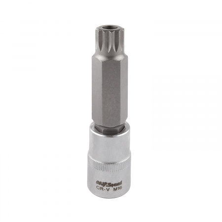 Головка  1/2" с длинной вставкой SPLINE M16 L100 с отверстием "AV Steel"
